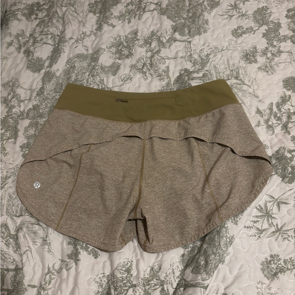 Lululemon sz 8 Speed Up Shorts Hazel Green Heather Lux multi tennis running gym - Picture 9 of 10